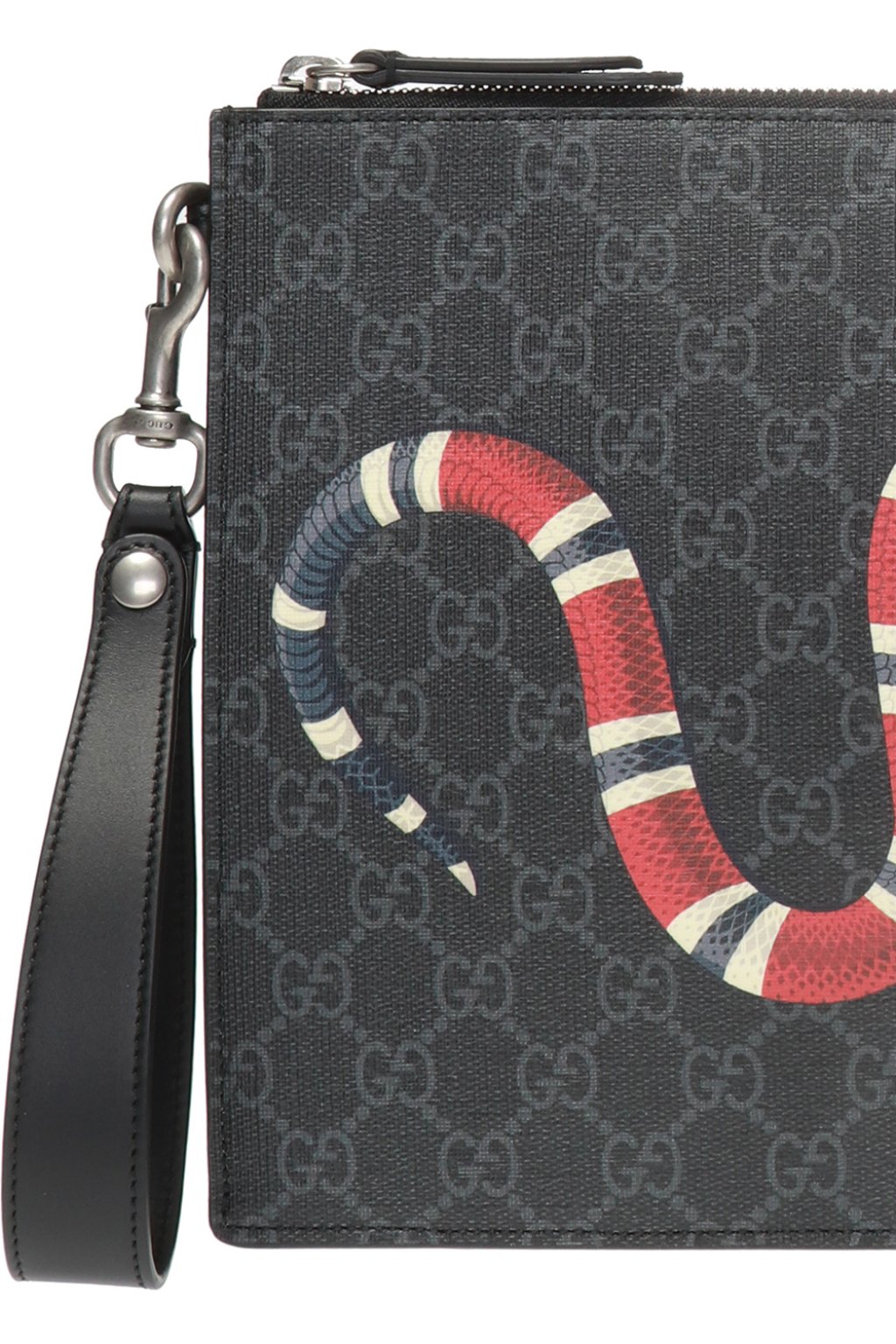 gucci blue sandal Black Snake motif clutch Gucci